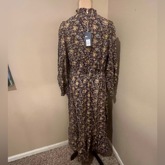 NWT Universal Threads ruffle hi neck balloon Long sleeve floral maxi, size M - Picture 7 of 13